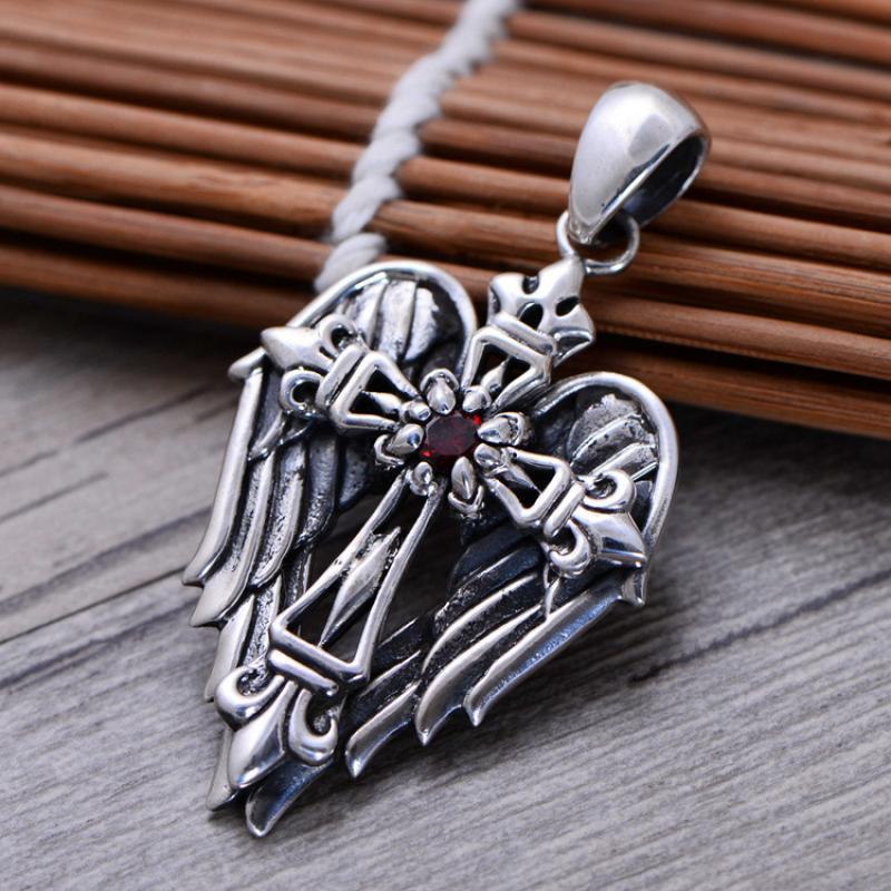 Pendant Necklaces Classic Retro Punk Angel Cross Necklace Charm Men's Metal Amulet Jewelry
Pendant Necklaces Classic Retro Punk Angel Cross Necklace Charm Men's Metal Amulet Jewelry