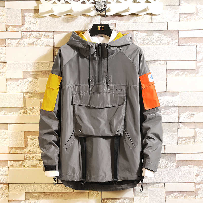 Jacket Men Style Fashion Patchwork Coat Jacket Hooded Baseball Jacket Mens Bomber Streetwear Jackets Coats 5XL 210528