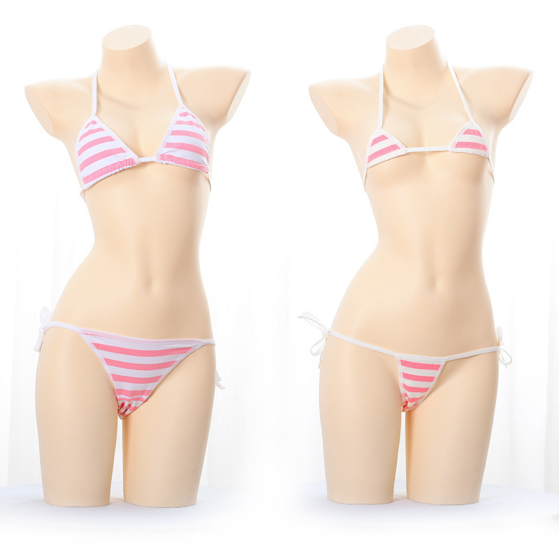 Japanese Sexy Lingerie Lolita Kawaii Blue Pink White Striped Mini Bikini Adult Cosplay Erotic Costumes Bra Women Underwear Set Y0129, Bluemini
Japanese Sexy Lingerie Lolita Kawaii Blue Pink White Striped Mini Bikini Adult Cosplay Erotic Costumes Bra Women Underwear Set Y0129, Bluemini