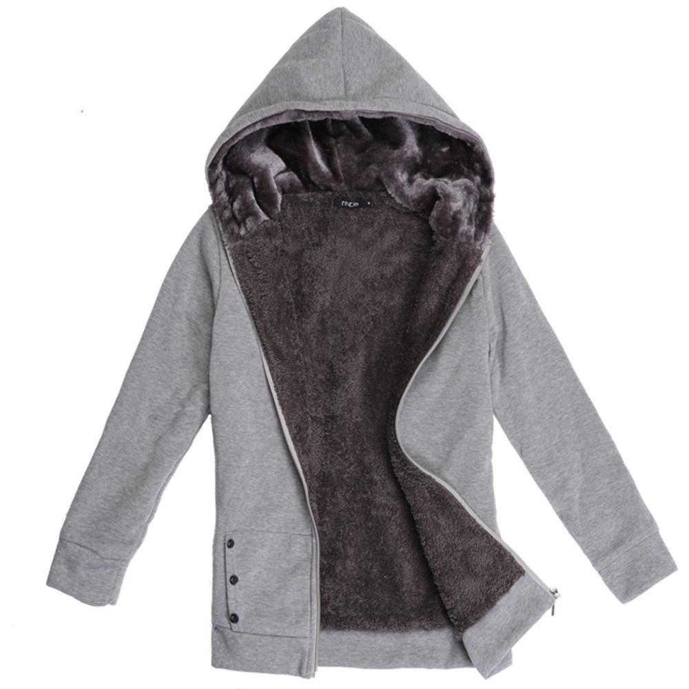 Ekouaer Women's Thicken Winter Coats Fur Lining Warmer Hoodie Ladies Coat Outerwear Jacket 201028