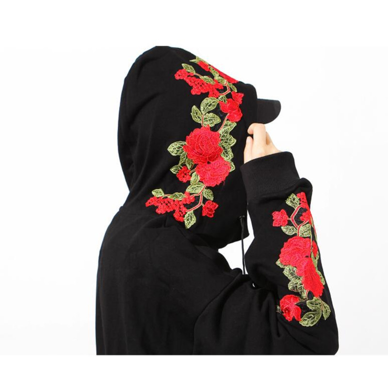 New couples Hoodies roses Embroidered long Sleeve Men and Women Felpata vintage elegant casual Shirts and Men fleece Y201001