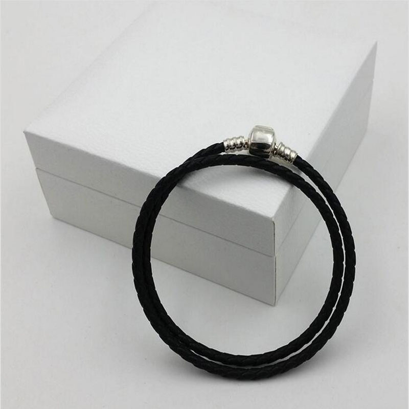 Fashion Womens Bracelets 925 Sterling Silver Real Black Double Layer Leather Fit Pandora Charms Beads Jewelry Men Mens Bangle Bracelet
Fashion Womens Bracelets 925 Sterling Silver Real Black Double Layer Leather Fit Pandora Charms Beads Jewelry Men Mens Bangle Bracelet