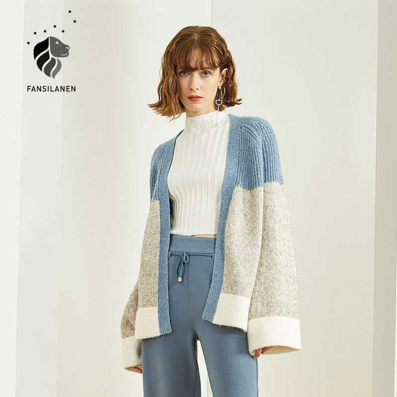 FANSILANEN Contrast white blue short cardigan Women oversized vintage knitted sweater top Female flare sleeve cotton jumper 210607, Pink
FANSILANEN Contrast white blue short cardigan Women oversized vintage knitted sweater top Female flare sleeve cotton jumper 210607, Pink