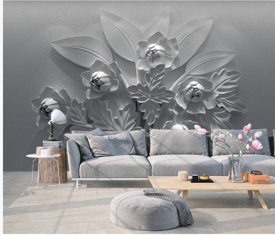 Abstract three-dimensional flower wallpapers background wall 3d murals wallpaper for living room