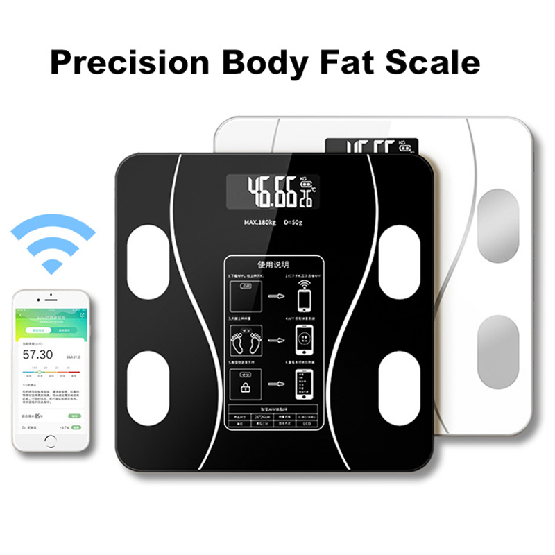 Smart Body Fat Scale Bluetooth LED Digital Bathroom Wireless Weight Scale Balance Body Composition Analyzer Weight Scale 
Smart Body Fat Scale Bluetooth LED Digital Bathroom Wireless Weight Scale Balance Body Composition Analyzer Weight Scale