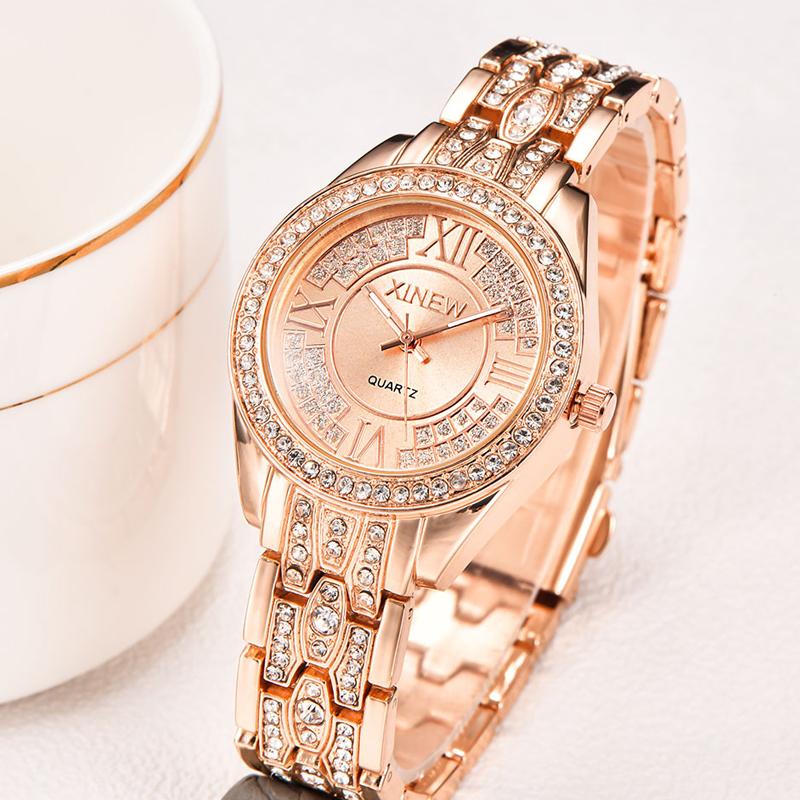 Wristwatches Rose Gold Woman's Bracelet Watches Diamond Design Luxury Dress Female Clock Elegant Quartz Watch Women Wrist
Wristwatches Rose Gold Woman's Bracelet Watches Diamond Design Luxury Dress Female Clock Elegant Quartz Watch Women Wrist