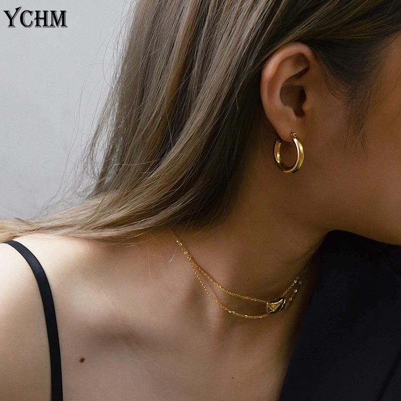 Hoop & Huggie Women Earring Gold Plated Vintage Stainless Steel Earrings For Geometric Minimalist Jewelry YCHM
Hoop & Huggie Women Earring Gold Plated Vintage Stainless Steel Earrings For Geometric Minimalist Jewelry YCHM