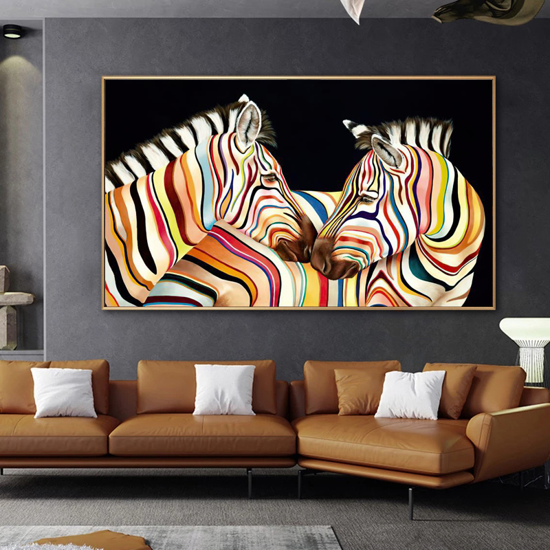 Watercolor Zebra Poster Canvas Prints Wall Painting Wall Art Pictures For Living Room Animal Modern Home Decor Colorful Cuadros