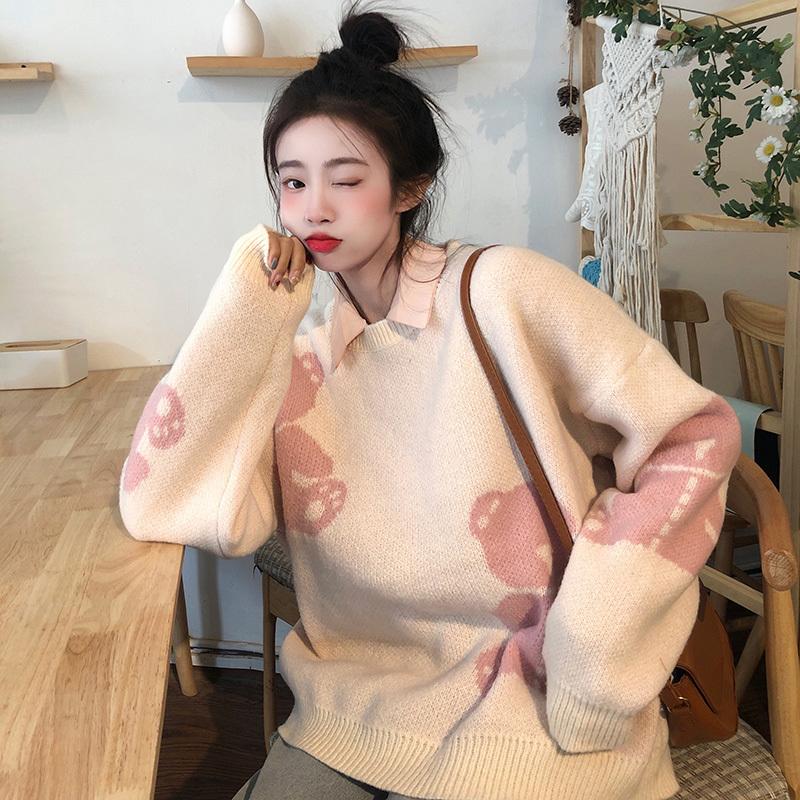 Women's Sweaters Gentle Wind Rages Jacquard Round Neck Thick Sweater Pullover Long-sleeved, White;black
Women's Sweaters Gentle Wind Rages Jacquard Round Neck Thick Sweater Pullover Long-sleeved, White;black