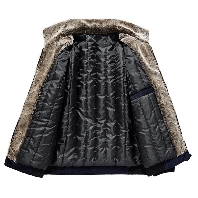 DIMUSI Winter Men's Bomber Jackets Casual Male Fur Collar Windbreaker Jacket Mens Fleece Warm Slim Corduroy Jackets Clothing 6XL T200502