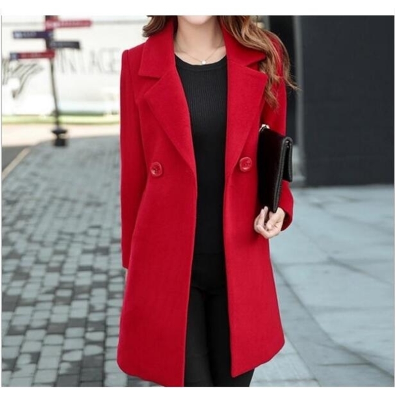 Plus Size 5XL Double Breasted Blue red Long Jacket Female Coats Blazer Feminino Long Sleeve Women Suit Jackets Office Blazers T190903