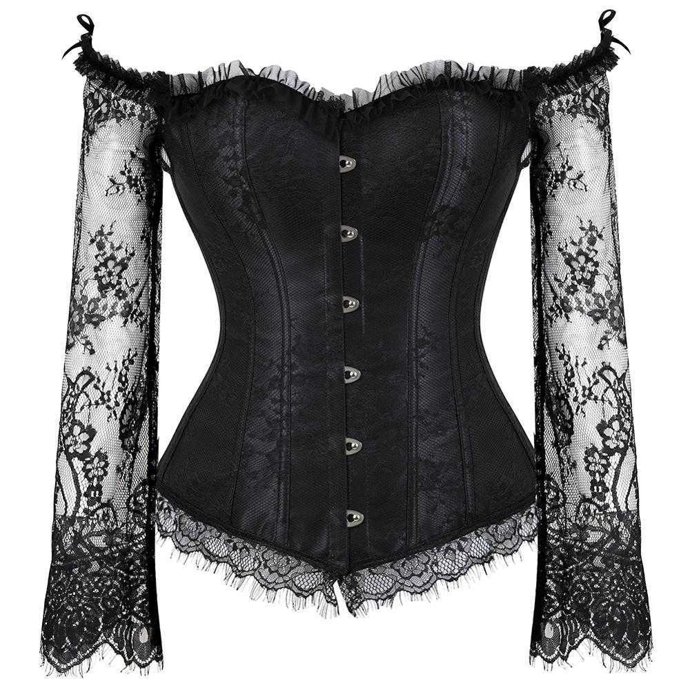 Corset Women Breathable Bustier Lace Up Bodyshaper Long Sleeves Pirate Corsetto Valentine Special Night Honeymoon Party Clubwear, White
Corset Women Breathable Bustier Lace Up Bodyshaper Long Sleeves Pirate Corsetto Valentine Special Night Honeymoon Party Clubwear, White