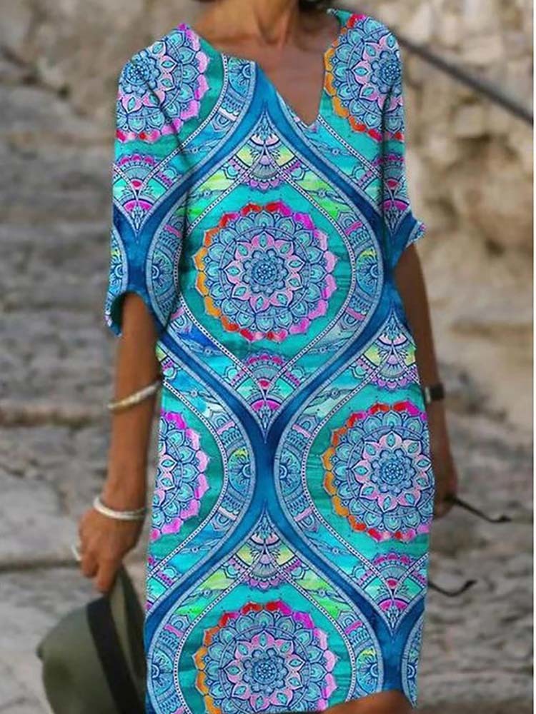 Elegant Women Linen Dress Summer V-Neck Half Sleeve A-Line Dresses Female Vintage Button Loose Dress Vestidos 210309