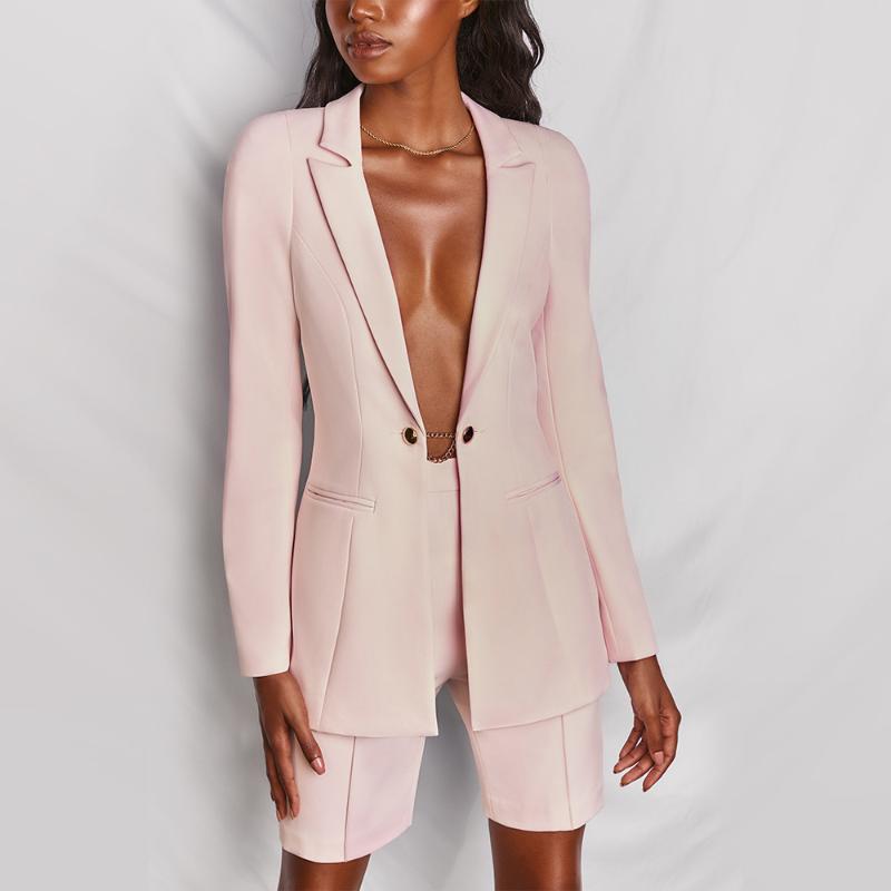 Autumn and winter fashion two piece women' wear long sleeve one button sexy suit and Shorts Set, Blue
Autumn and winter fashion two piece women' wear long sleeve one button sexy suit and Shorts Set, Blue