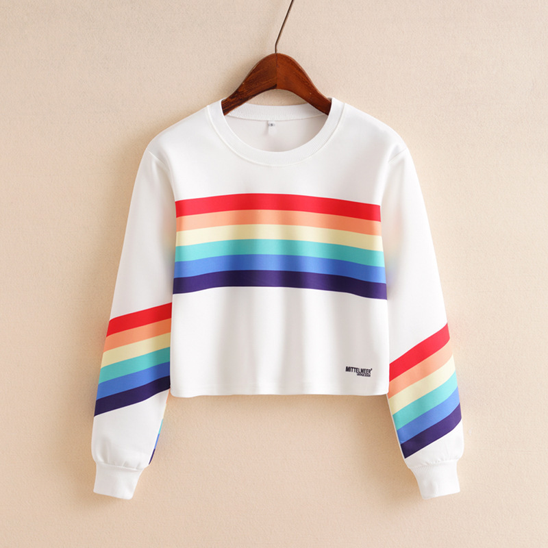 QRWR Sweatshirt Women Autumn New Fashion Printing O Neck Long Sleeve Hoodies Casual Cropped Women Sweatshirts 201212