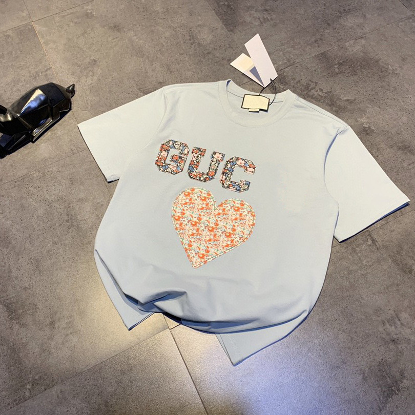 Early spring 2021 new Gu + women's T-shirt love floral embroidery Sequin letter casual short sleeve ss012407, White
Early spring 2021 new Gu + women's T-shirt love floral embroidery Sequin letter casual short sleeve ss012407, White