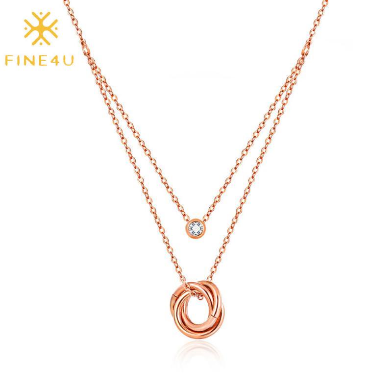 Pendant Necklaces FINE4U N733 Rose Gold Color Infinity Interlocking Necklace Intertwined Circles Friendship For Women Girls
Pendant Necklaces FINE4U N733 Rose Gold Color Infinity Interlocking Necklace Intertwined Circles Friendship For Women Girls