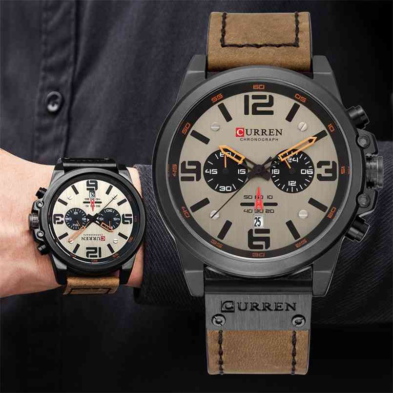 CURREN Brand Watch Men Leather Sports Watches Men's Army Military Quartz Wristwatch Chronograph Male Clock Relogio Masculino 210707, Black gray
CURREN Brand Watch Men Leather Sports Watches Men's Army Military Quartz Wristwatch Chronograph Male Clock Relogio Masculino 210707, Black gray