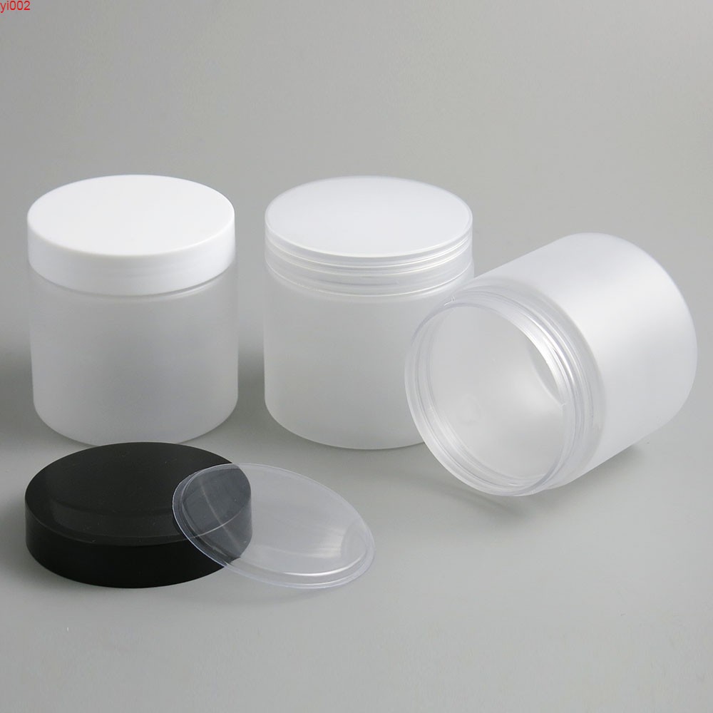 200G Frosted Empty PET Jars with Black White Clear Plastic Screw Lids 6.66oz Cosmetic cream make up Containers Packaginggood quatity
200G Frosted Empty PET Jars with Black White Clear Plastic Screw Lids 6.66oz Cosmetic cream make up Containers Packaginggood quatity