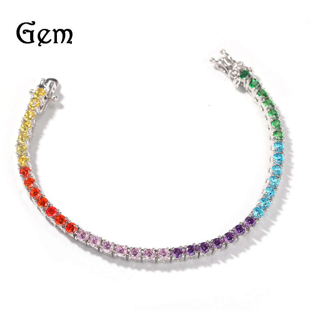 Hot selling simple hip hop Bracelet copper inlaid colorful zircon Chaoren Bracelet tennis chain
Hot selling simple hip hop Bracelet copper inlaid colorful zircon Chaoren Bracelet tennis chain