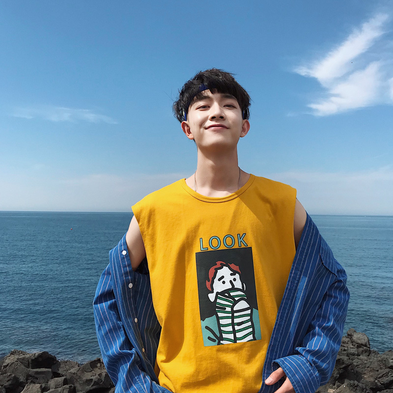 2021 Men's New Sleeveless Printing Student Motion Quality Tanks Top Gym Vest Bodybuliding Singlets Tide Bodybuilding Tops B9zh, Black 
2021 Men's New Sleeveless Printing Student Motion Quality Tanks Top Gym Vest Bodybuliding Singlets Tide Bodybuilding Tops B9zh, Black