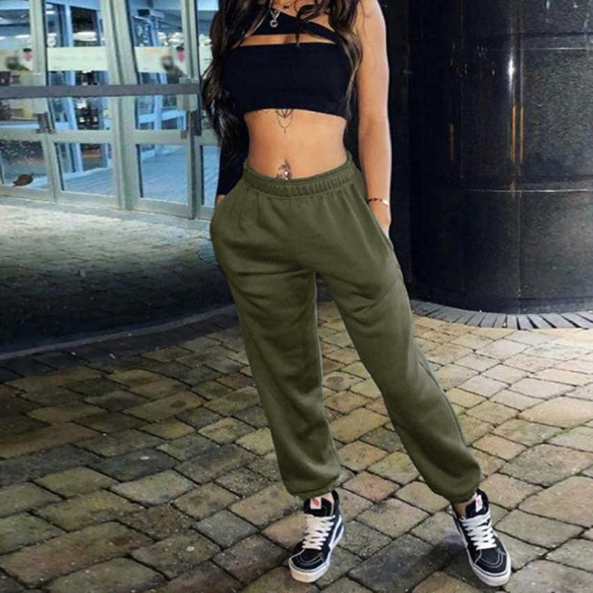 Lusofie Wide Leg SweatPants Harajuku Joggers Fall Women Trousers High Waist Pants Streetwear Korean Casual Pant Femme 211115