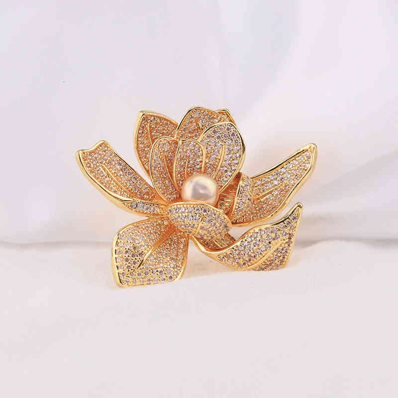 2021ins Fashion Personality Setting Chrysanthemum Brooch Pin Women's Elegant Dress Accessories