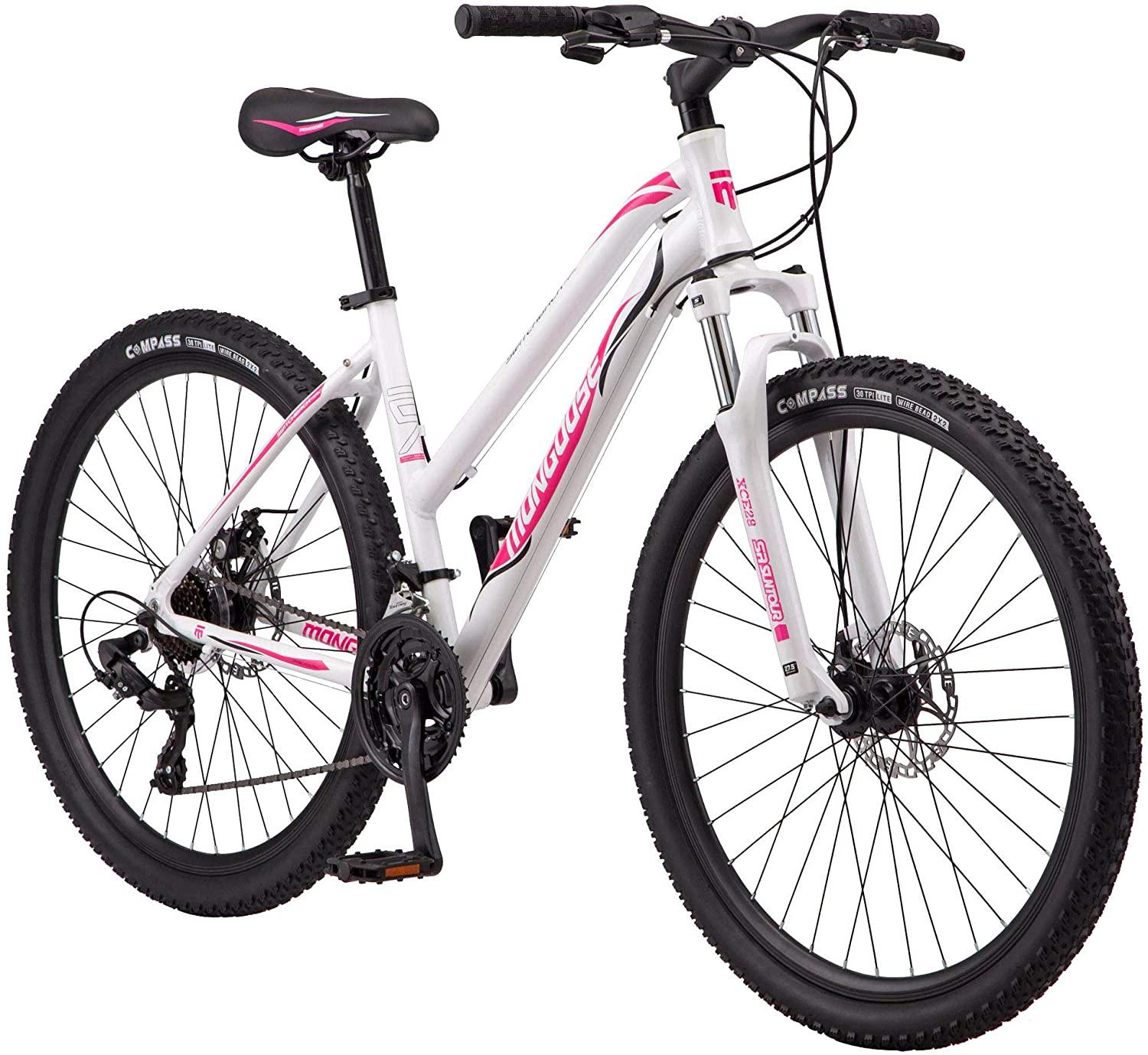Mongoose Switchback Adult Mountain Bike 8-21 Speeds 27.5-Inch Wheels Aluminum Frame Disc Brakes Multiple white
Mongoose Switchback Adult Mountain Bike 8-21 Speeds 27.5-Inch Wheels Aluminum Frame Disc Brakes Multiple white