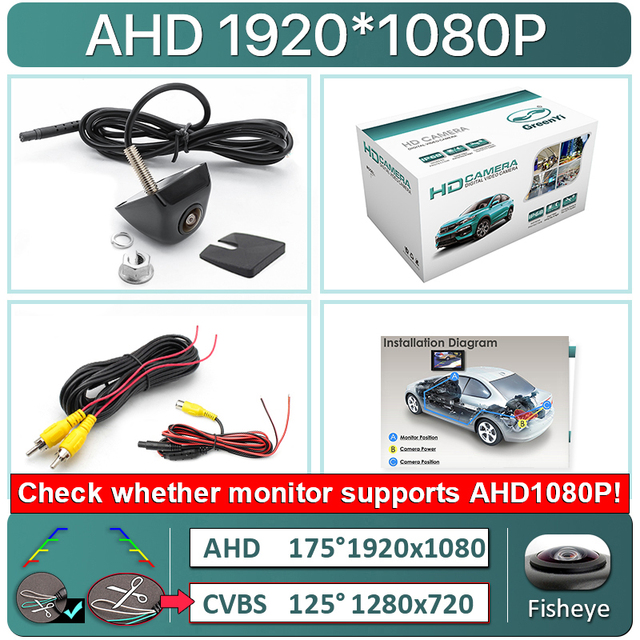 AHD 1920x1080P Car Camera 170 Degree Fish Eye Lens Starlight Night Vision HD Vehicle Rear View
AHD 1920x1080P Car Camera 170 Degree Fish Eye Lens Starlight Night Vision HD Vehicle Rear View