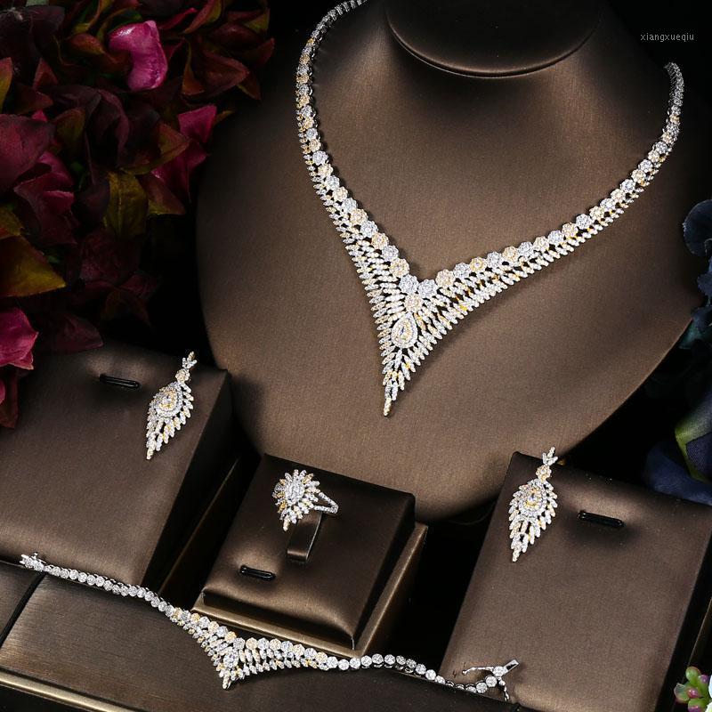 Earrings & Necklace Janekelly 4pcs Bridal Zirconia Full Jewelry Sets For Women Party, Luxury Dubai Nigeria CZ Crystal Wedding, Silver
Earrings & Necklace Janekelly 4pcs Bridal Zirconia Full Jewelry Sets For Women Party, Luxury Dubai Nigeria CZ Crystal Wedding, Silver