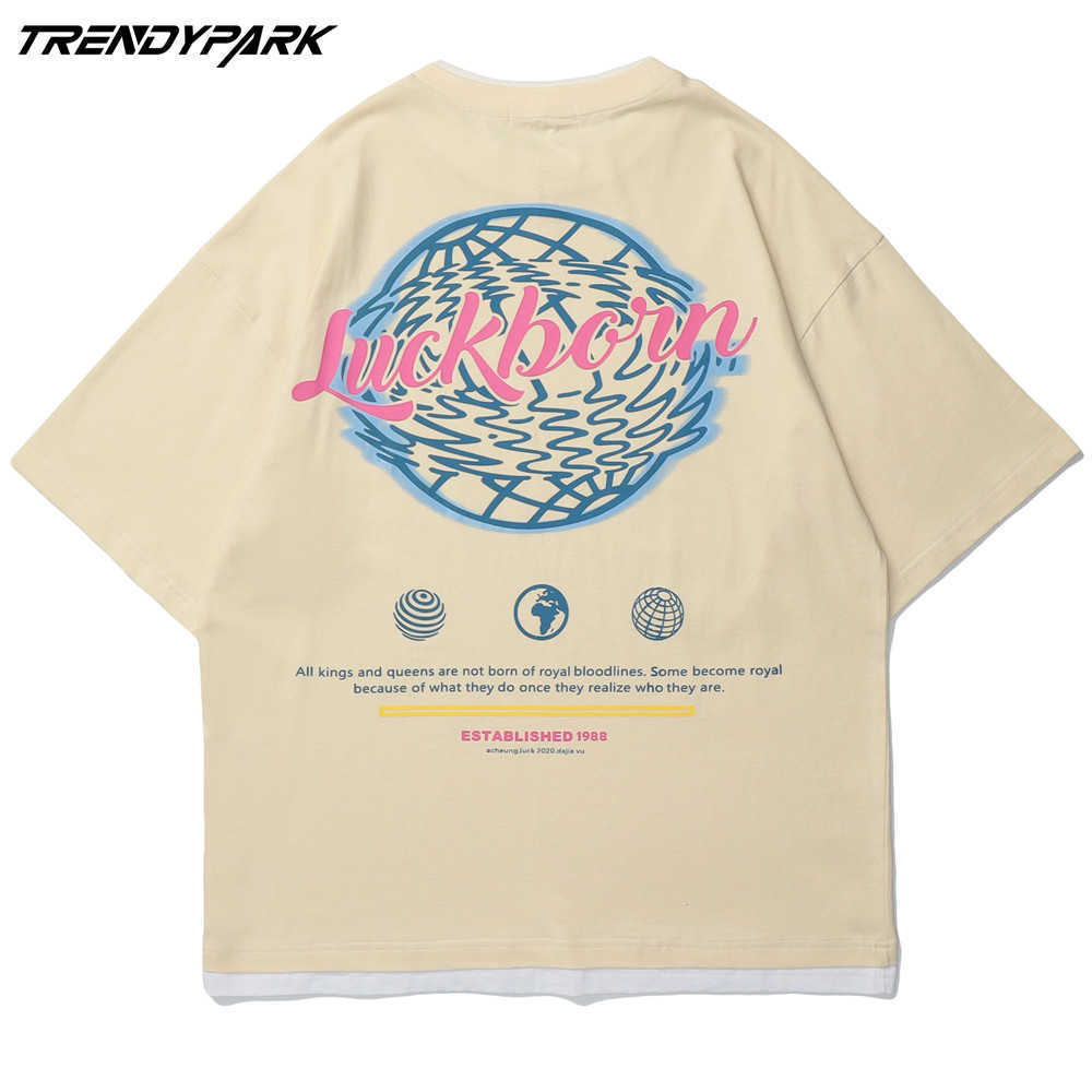 Men's T-shirt Short Sleeve Creative Print Tee Hip Hop Oversized Cotton Casual Harajuku Streetwear Top Tshirts Clothing 210601
