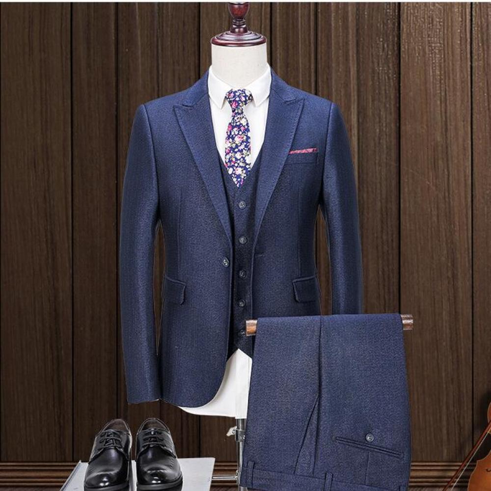 Professional Piece Male Autumn British Business Formal Color Suit Groom Terno Masculino Set 11gu, Blue
Professional Piece Male Autumn British Business Formal Color Suit Groom Terno Masculino Set 11gu, Blue