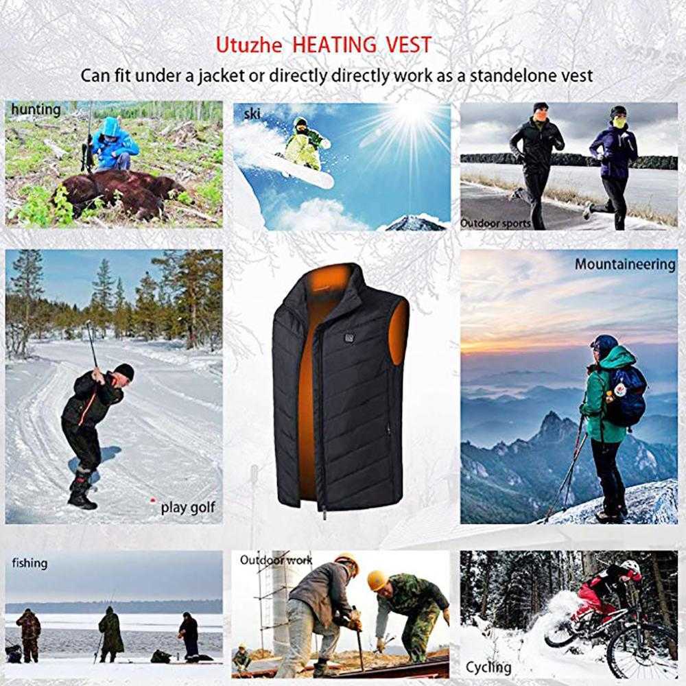 Electric Heated Vest Men Women Heating Waistcoat Thermal Warm Clothing Usb Outdoor Winter Jacket 210811