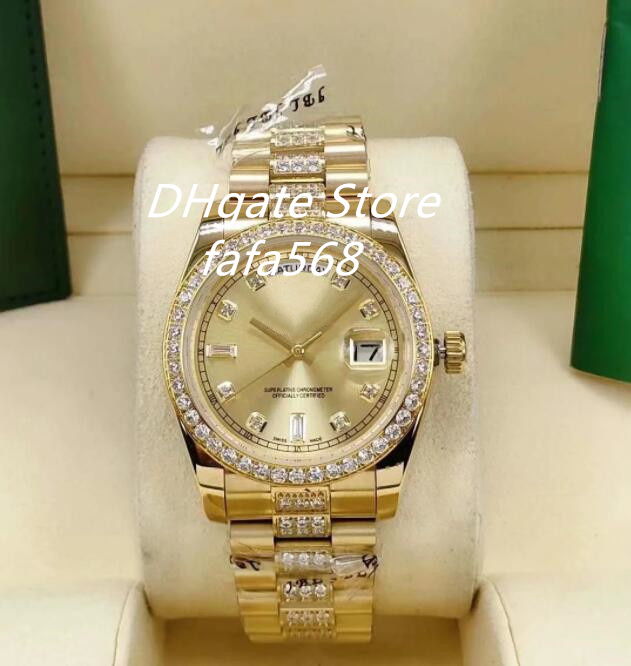 Hottest Automatic men watch 128348 36mm gold case stones bezel and diamonds in middle of bracelet green face wrist watches R102, Only box.no watches
Hottest Automatic men watch 128348 36mm gold case stones bezel and diamonds in middle of bracelet green face wrist watches R102, Only box.no watches
