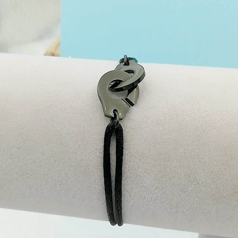 Stainless Steel Cuff Handcuff Rope Chain Bracelet Adjustable Size Men Women Unisex Menottes Bijoux Corde DIY
