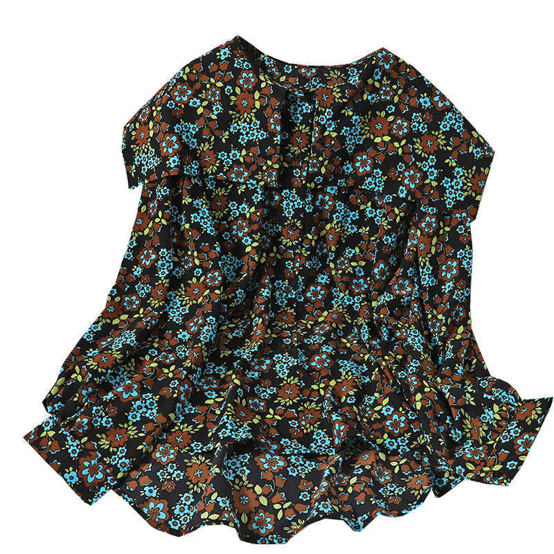 VANOVICH Korean Style Lapel Summer Fashion Print Sweet Ladies Blouses and Tops Casual Wild Women Clothing 210615