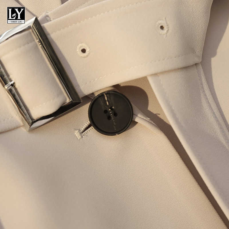 LY VAREY LIN Spring Autumn Women Elegant Slim Blazer Jacket Fashion One Button Solid Color Office Lady Suit Coat with Belt 210526