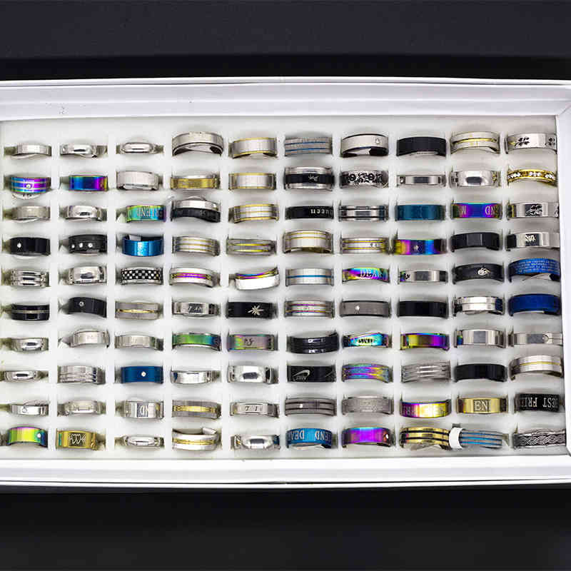 Lots Bulk Wholesale 50pcs Women Rings Set Stainless Steel Gold Sier Couple Black Ring Men Jewelry Gift Wedding Band Party Dropshipping, Silver
Lots Bulk Wholesale 50pcs Women Rings Set Stainless Steel Gold Sier Couple Black Ring Men Jewelry Gift Wedding Band Party Dropshipping, Silver