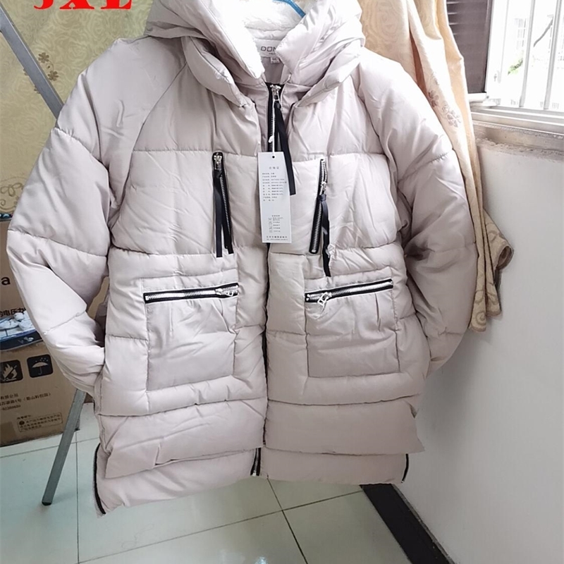Shipp within 12hours Winter Cotton Coat Women Plus Size M-5XL Zipper Big Pocket Armygreen Outwear Jacket Hooded Thick Warm Parka T200114