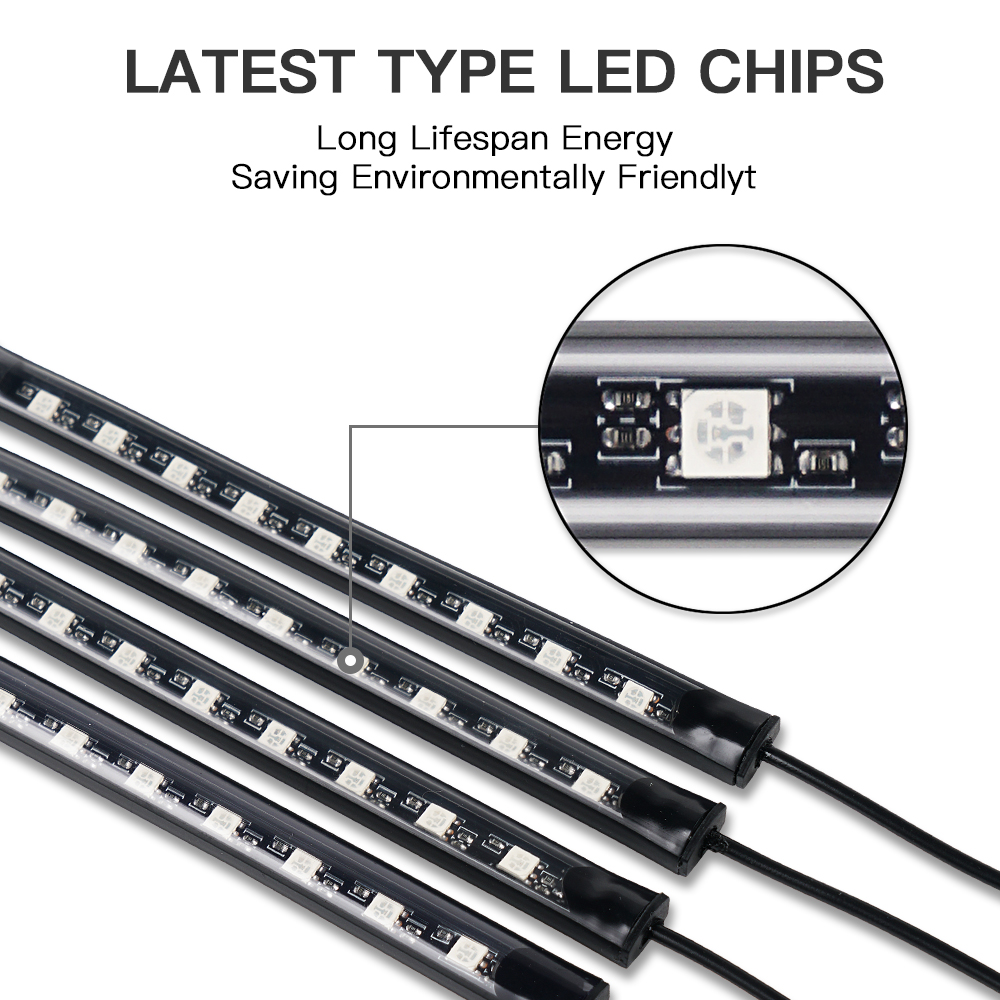 Car Led Strips Lights 364872 Ambient RGB LED Lights USB 12V Auto Interior Decorative Lamp APP Wireless Remote Mode