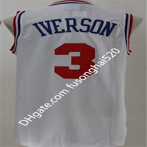 Men Top Quality Allen 3 Iverson Joel 21 Embiid Basketball Jersey Ben Julius Simmons 6 Erving Georgetown University Cheap Retro Shirts
