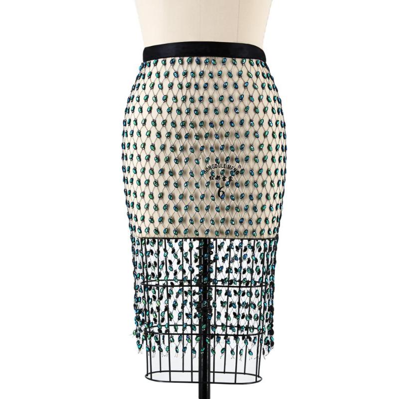 Skirts Sexy Rhinestones Women Midi Skirt Shiny Fake Diamond Crystal Hollow Out Green Beaded Bandage
Skirts Sexy Rhinestones Women Midi Skirt Shiny Fake Diamond Crystal Hollow Out Green Beaded Bandage