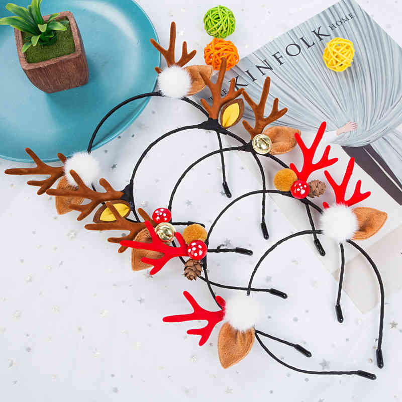 Hair Accessories Christmas Hoop Jewelry Headdress Mori Female Department Antler pin Lovely Children Adult