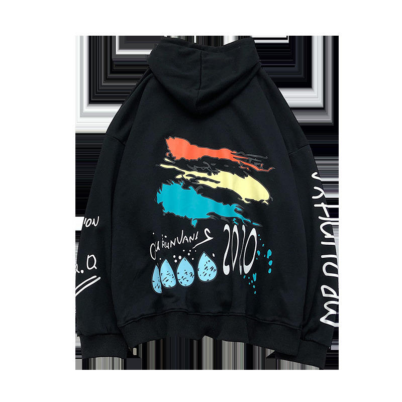 Cool Print hoodies men water pistol print Pullover Sweatshirts Hoodies Men Hipster Streetwear Hoodie Tops 201020