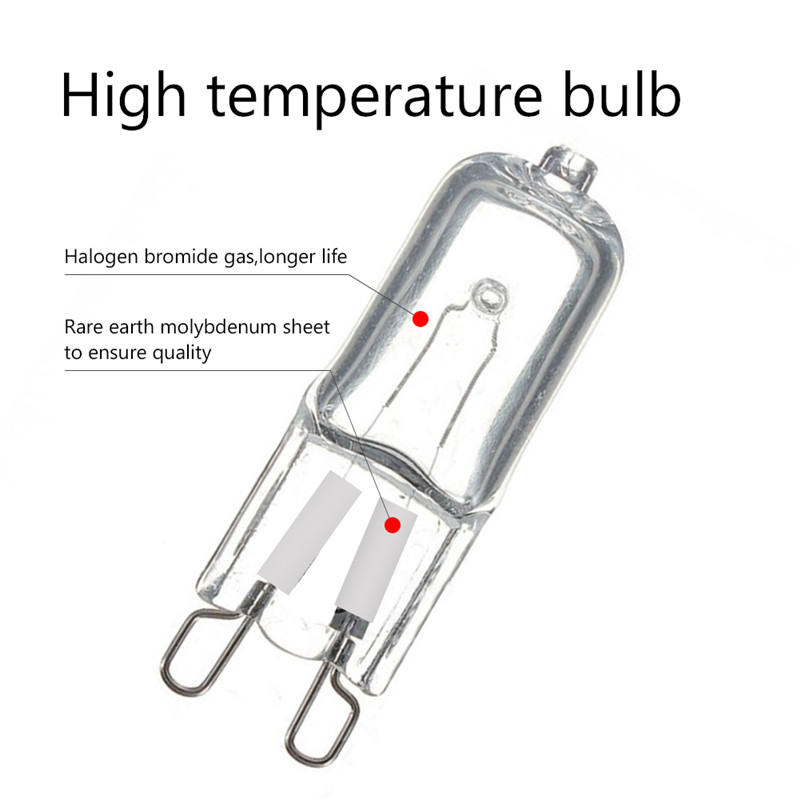 2pcs oven light bulb G9 high temperature bulbs Steamer lights lighting lamp 110v-220v 40w 500 degrees D2.0