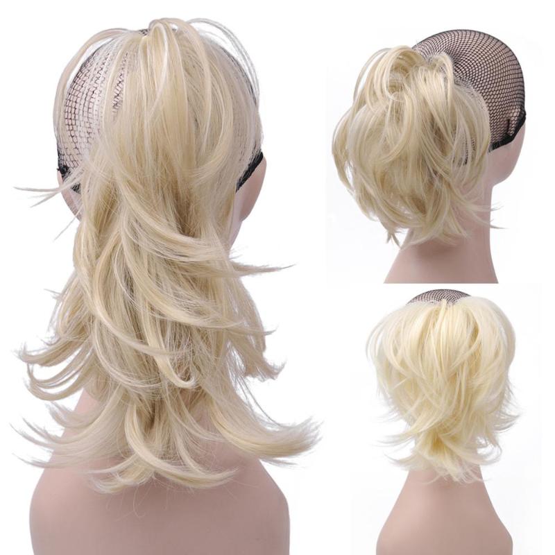 Synthetic Wigs 14inch women wigs Claw Ponytail Or Chignon Stylish Hair Exension Messy Wavy Pony Tail Bun Hairpieces