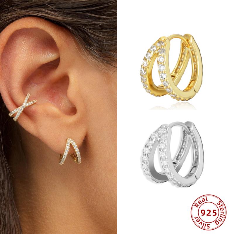 2021 New Design Double Circle CZ Small Hoop Earrings for Women 925 Sterling Silver Female 2021 Fine Tiny Huggie Jewelry
2021 New Design Double Circle CZ Small Hoop Earrings for Women 925 Sterling Silver Female 2021 Fine Tiny Huggie Jewelry