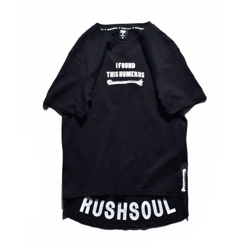 New Men's fashion Seven long sleeved T-shirt sleeve side slit solid color plus size round neck T-shirt costumes T200224