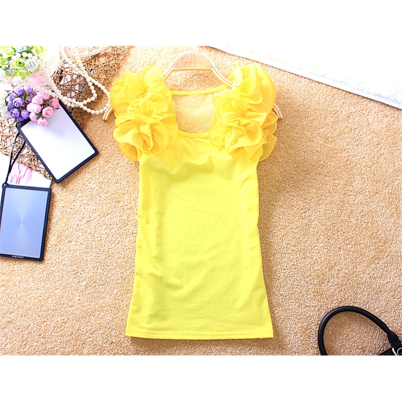 Cotton casual ruffles short sleeve plus size t shirts women Fashion solid loose t shirt spring summer all-match top ladies 210306