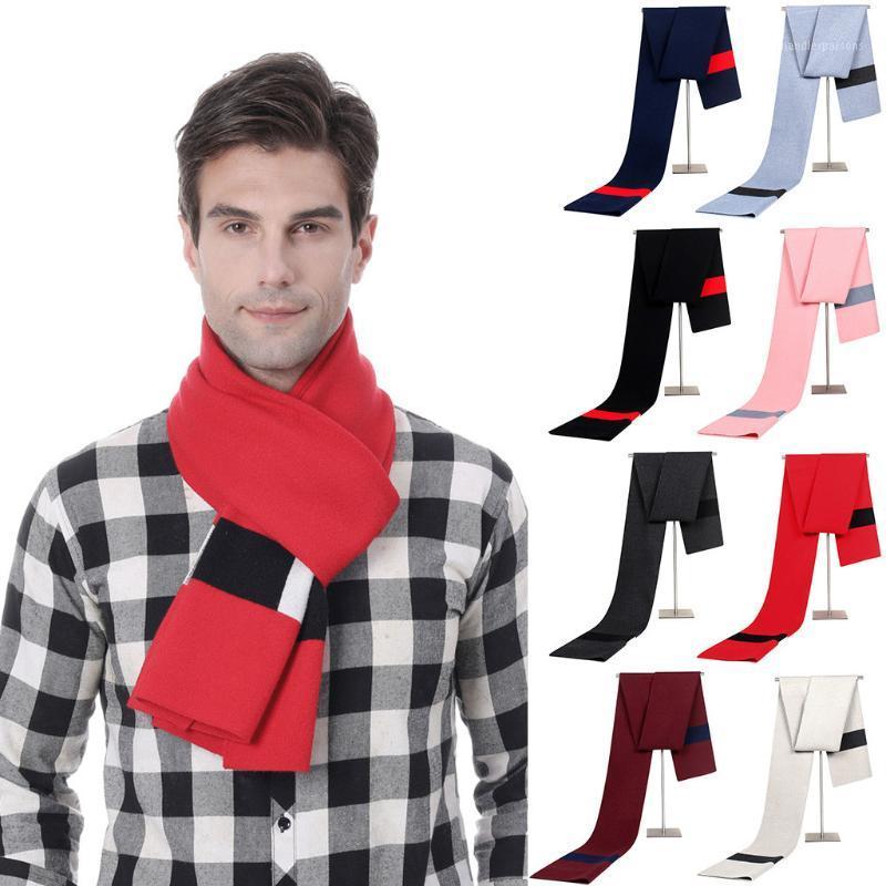 

Scarves 2021 Luxurywomen Cashmere Scarf Men's Autumn Winter R Warm Long Good Jacquards Knit Middle-aged Father Gift#